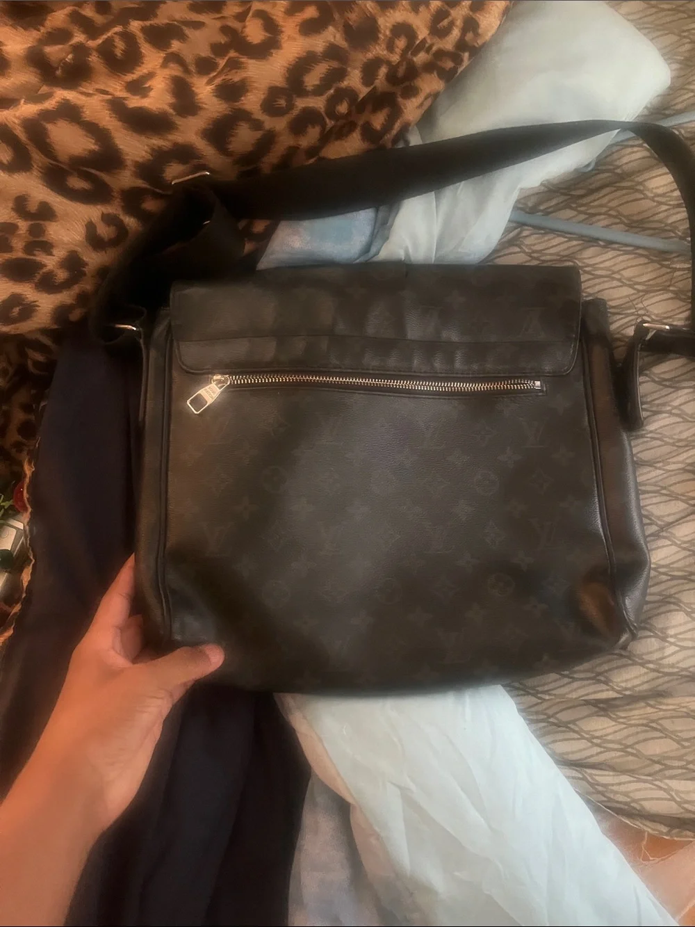 Louis Vuitton Black Monogram Messenger Crossbody Bag